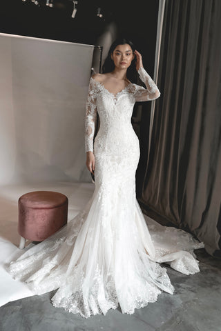 2 in 1 Wedding Dress OB7962 with Detachable Skirt - Olivia Bottega