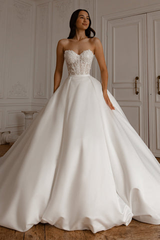 2 in 1 Wedding Dress Selkie with Detachable Skirt Sophia - Olivia Bottega