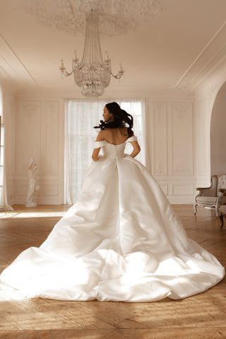 Satin Wedding Dress Dorothy with Balloon Skirt - Olivia Bottega