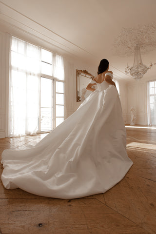 Satin Wedding Dress Dorothy with Balloon Skirt - Olivia Bottega