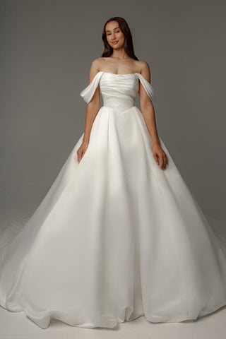 Satin Wedding Dress Dorothy with Balloon Skirt - Olivia Bottega