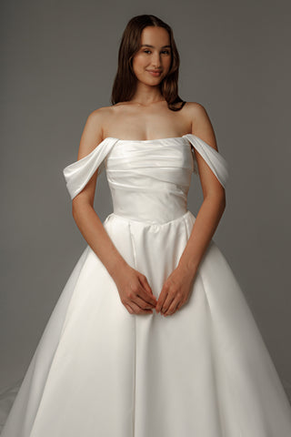 Satin Wedding Dress Dorothy with Balloon Skirt - Olivia Bottega