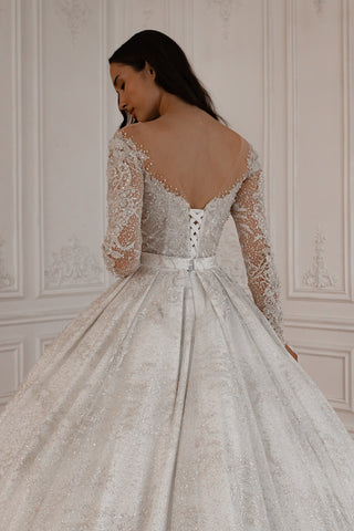 2 in 1 Wedding Dress Sabrina With Detachable Skirt Meryem - Olivia Bottega