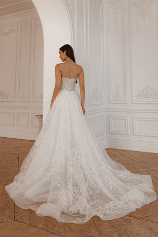 Light Ivory Floral Lace Wedding Dress Blum - Olivia Bottega