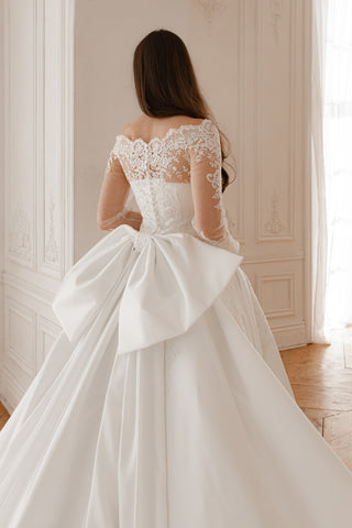 Extra Convertible Wedding Dress Steltella  (Basic dress + bolero + bow + detachable skirt) - Olivia Bottega