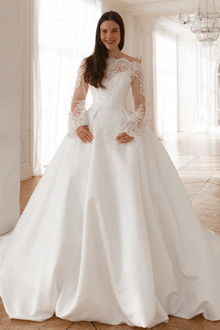 Extra Convertible Wedding Dress Steltella  (Basic dress + bolero + bow + detachable skirt) - Olivia Bottega