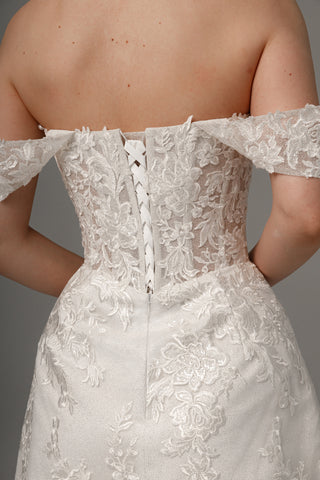 Short Lace Wedding Dress Mitsis - Olivia Bottega