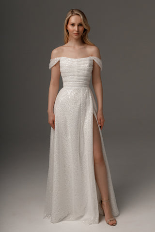 2 in 1 Wedding Dress Elu With Detachable Protea Skirt - Olivia Bottega