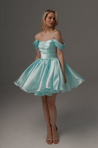 Aquamarine Wedding & Evening Dress Fiorelia With Detachable Straps - Olivia Bottega