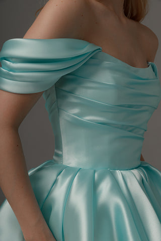 Aquamarine Wedding & Evening Dress Fiorelia With Detachable Straps - Olivia Bottega