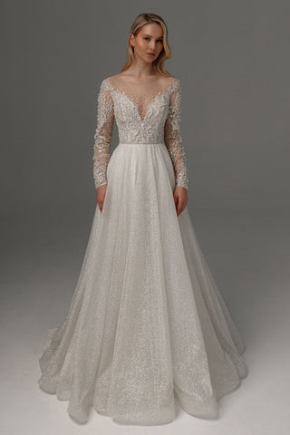 Wedding Dress Sabrina with Long Sleeves - Olivia Bottega