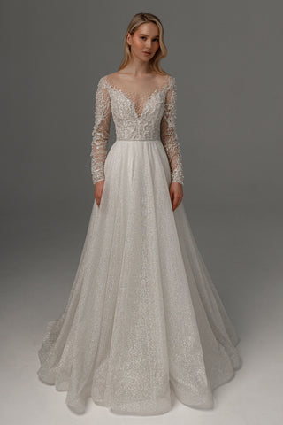 2 in 1 Wedding Dress Sabrina With Detachable Skirt Meryem - Olivia Bottega