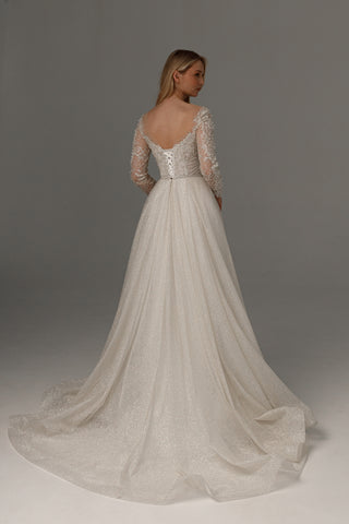 Wedding Dress Sabrina with Long Sleeves - Olivia Bottega