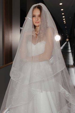 Two-Tier Sparkle Veil Over Ice - Olivia Bottega