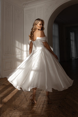 Organza Tea Length Wedding Dress Alraune