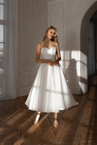 Organza Midi Wedding Dress Lamia