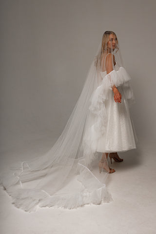 Two-Tier Wedding Veil with Ruffles