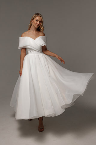 Organza Midi Wedding Dress Hellebore