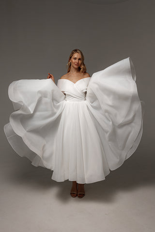 Organza Midi Wedding Dress Hellebore