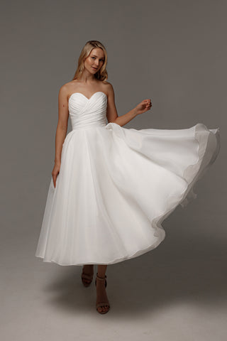 Organza Midi Wedding Dress Lamia