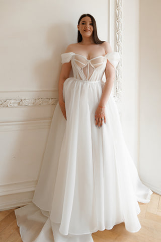 Plus Size Organza Wedding Dress Asa - Olivia Bottega