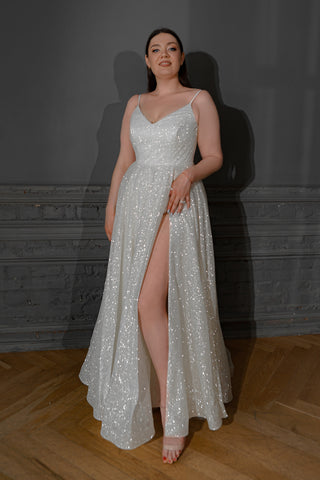 Plus Size Shiny Wedding Dress Bree - Olivia Bottega