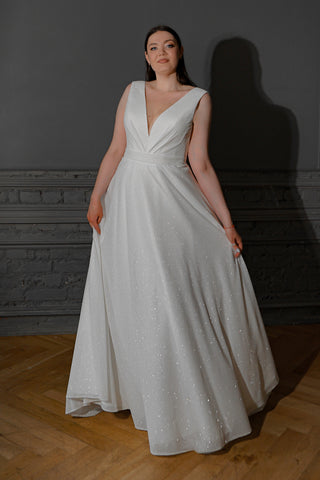 Plus Size Glitter Wedding Dress Kossy - Olivia Bottega