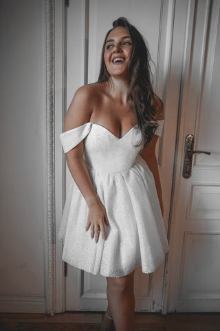 Plus Size Short Sparkly Wedding Dress Milana - Olivia Bottega