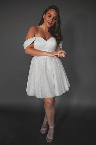 Plus Size Short Sparkly Wedding Dress Milana - Olivia Bottega