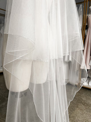 Wedding veil OB H15 with sequins edge - Olivia Bottega