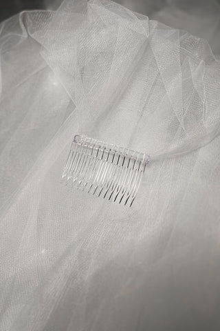 Two-Tier Wedding Veil with 3D Applique - Olivia Bottega