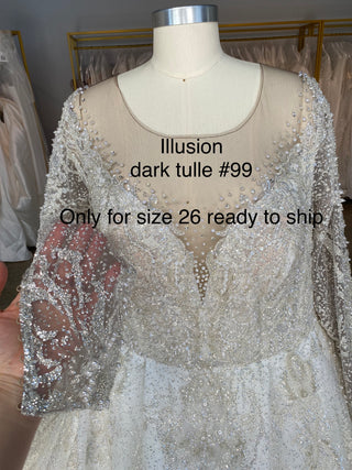 Royal Lace Off-The-Shoulder Sparkly Wedding Dress Meryem - Olivia Bottega