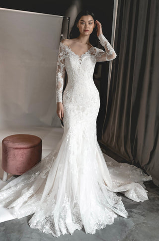 Champagne Mermaid Wedding Dress OB7962 - Olivia Bottega