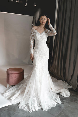 Light ivory Mermaid Wedding Dress OB7962 - Olivia Bottega