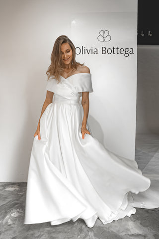 Satin Wedding Dress Cameron - Olivia Bottega