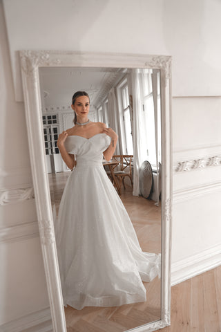 Shimmering Off-the-Shoulder Wedding Dress Melanie - Olivia Bottega