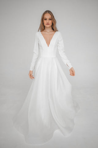 Minimalist Organza Wedding Dress Tayra - Olivia Bottega