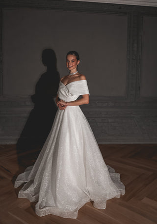 Shimmering Off-the-Shoulder Wedding Dress Melanie - Olivia Bottega