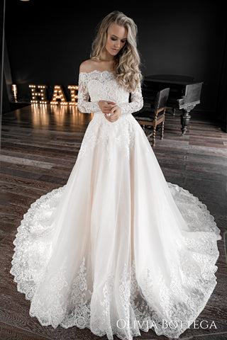 Off-the-Shoulder A-line Wedding Dress Olivia - Olivia Bottega