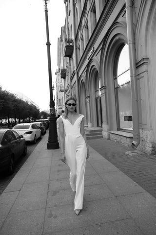 Crepe wedding jumpsuit Evry Olivia Bottega