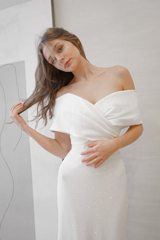 Sparkly Sheath Wedding Dress Jolie - Olivia Bottega