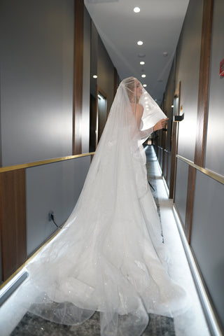 Two-Tier Sparkle Veil Over Ice - Olivia Bottega