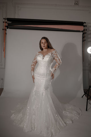 Light ivory Mermaid Wedding Dress OB7962 - Olivia Bottega