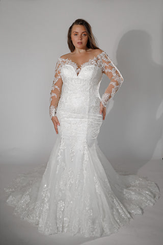 Light ivory Mermaid Wedding Dress OB7962 - Olivia Bottega