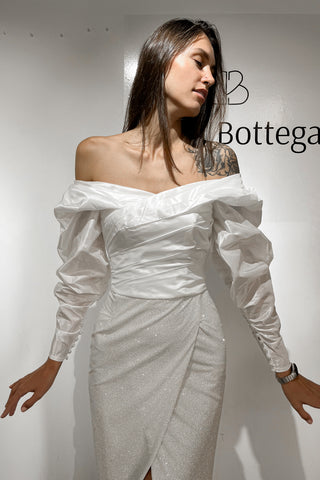 Taffeta Blouse Marthe with Long Sleeves - Olivia Bottega