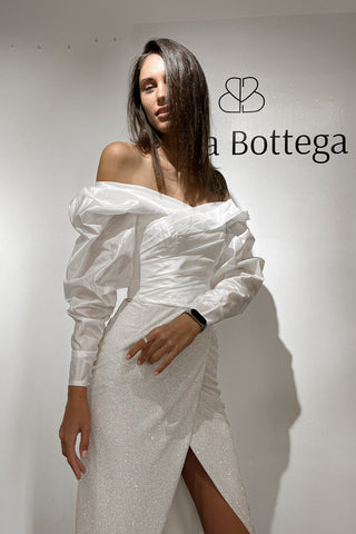 Taffeta Blouse Marthe with Long Sleeves - Olivia Bottega