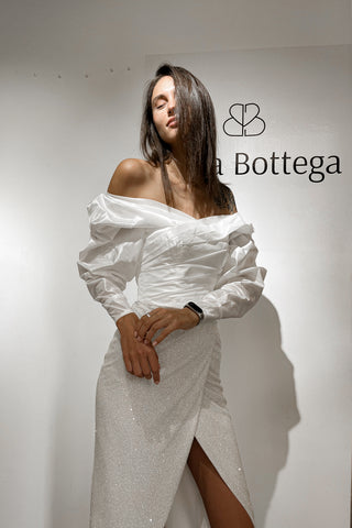 Taffeta Blouse Marthe with Long Sleeves - Olivia Bottega