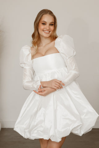 Short Taffeta Wedding Dress Mariell - Olivia Bottega