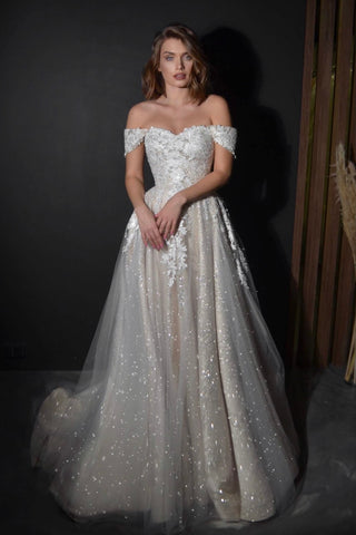 Off-the-Shoulder A-line Wedding Dress Lumy - Olivia Bottega