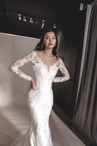 Off-the-shoulder mermaid wedding dress OB7962 - oliviabottega